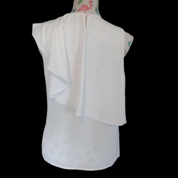 Forcast white drape top (Size 10) - Picture 3 of 4